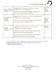 oferta firmy Work Experience Agency