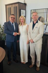 Gabriel Bârtaș podczas spotkania z przedstawicielami PANS w Głogowie.