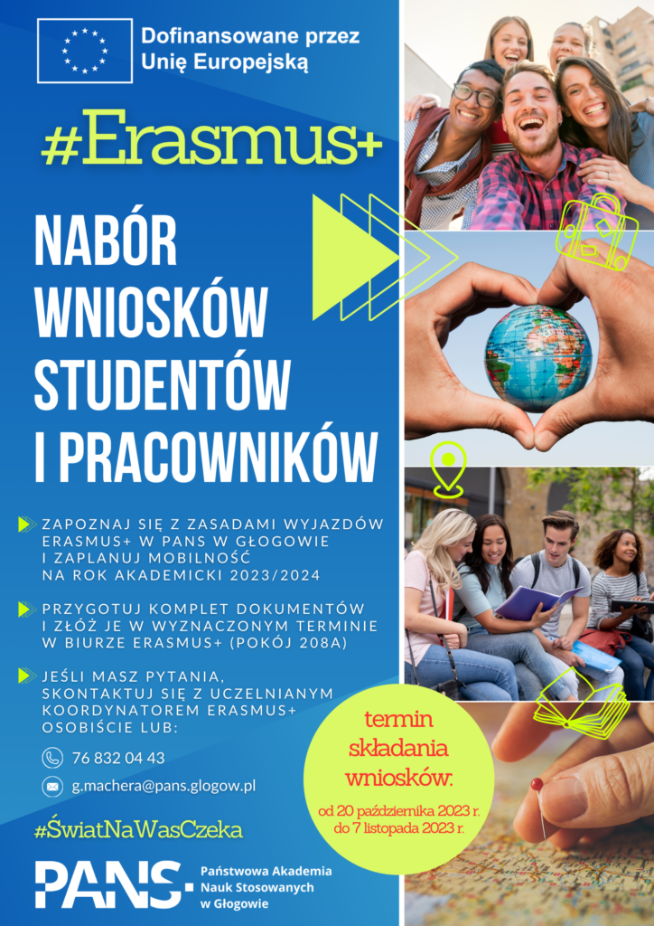 plakat - nabór studentów i pracowników PANS w Głogowie 2023/2024